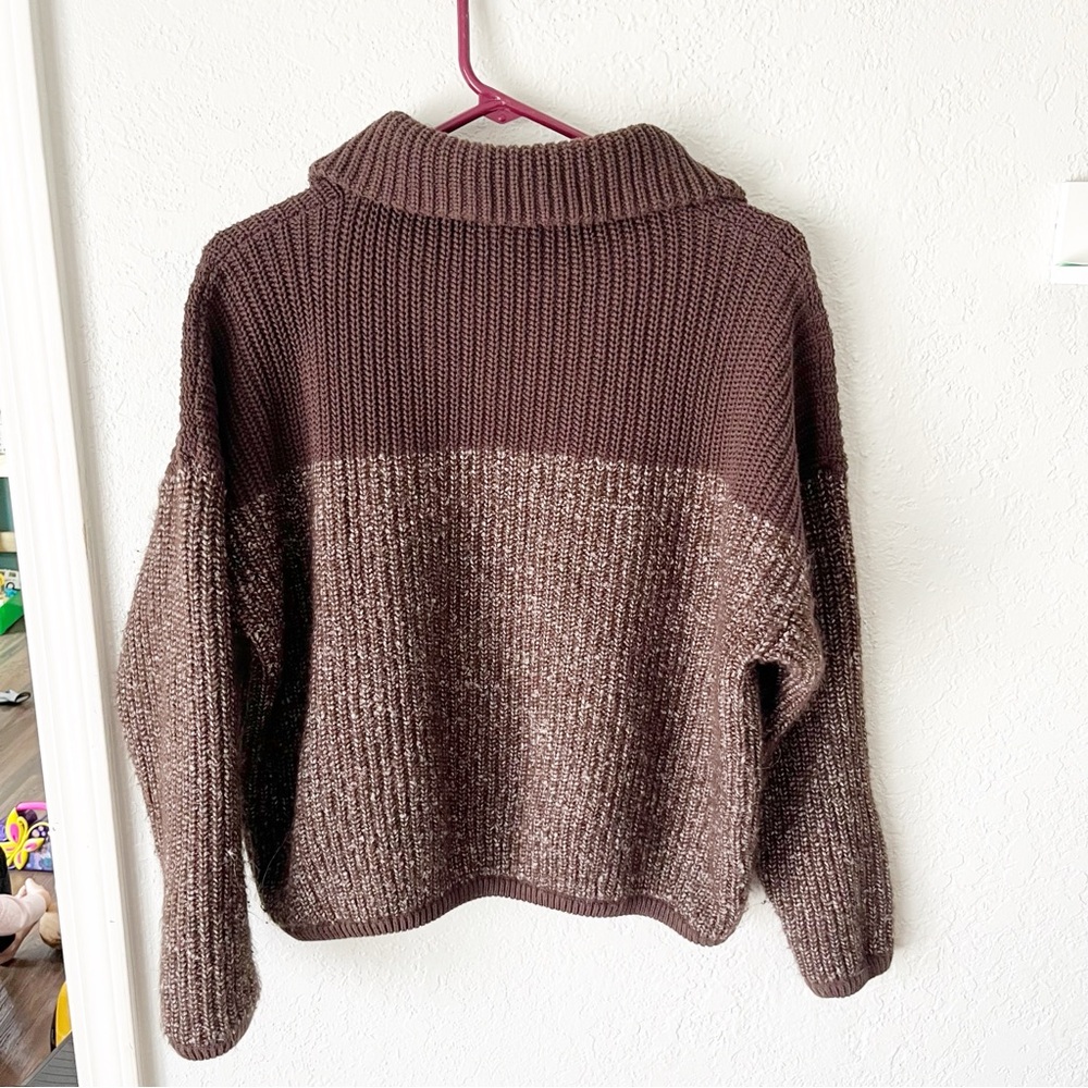 Varley Sweater Women's XS Willard Half Zip Coffee Bean Pullover Wool Blend - Picture 2 of 10